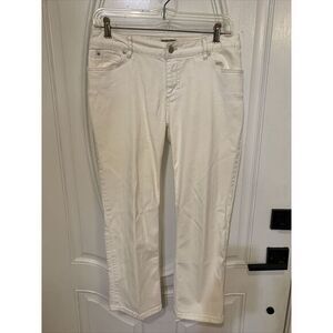 J. Jill Women's White Stretch 5 Pocket Denim‎ Cropped Ankle Jeans Size 4